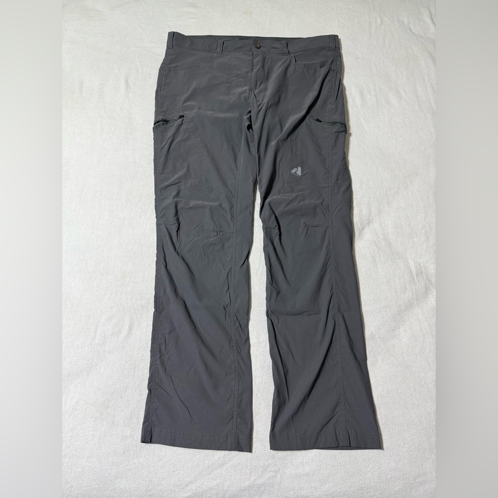 💲Eddie Bauer First Ascent Pants Mens 39x33 Gray Hiking Outdoor *Paint Spots